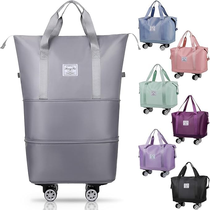 400005 Duffle Bag with Wheels, Expandable Foldable Duffle Bag (Multicolor)